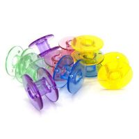 Set 10 bobine din plastic colorate, potrivite pentru masini de cusut cu suveica verticala de metal, Philipp