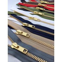 Fermoar metalic nedetasabil pentru articole denim, blugi, fuste, pantaloni, spira metalica auriu antic #3 YKK