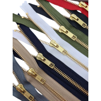 Fermoar metalic nedetasabil, clasic pentru blugi, pantaloni si buzunare, spira metalica aurie #5, Gold Jean YKK